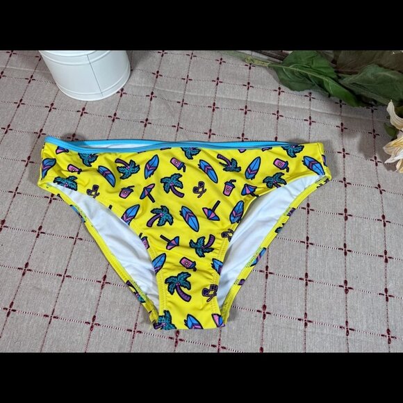 Undercurrent Juniors Neon Beach Design Strappy Bikini Size Large New - Picture 10 of 11